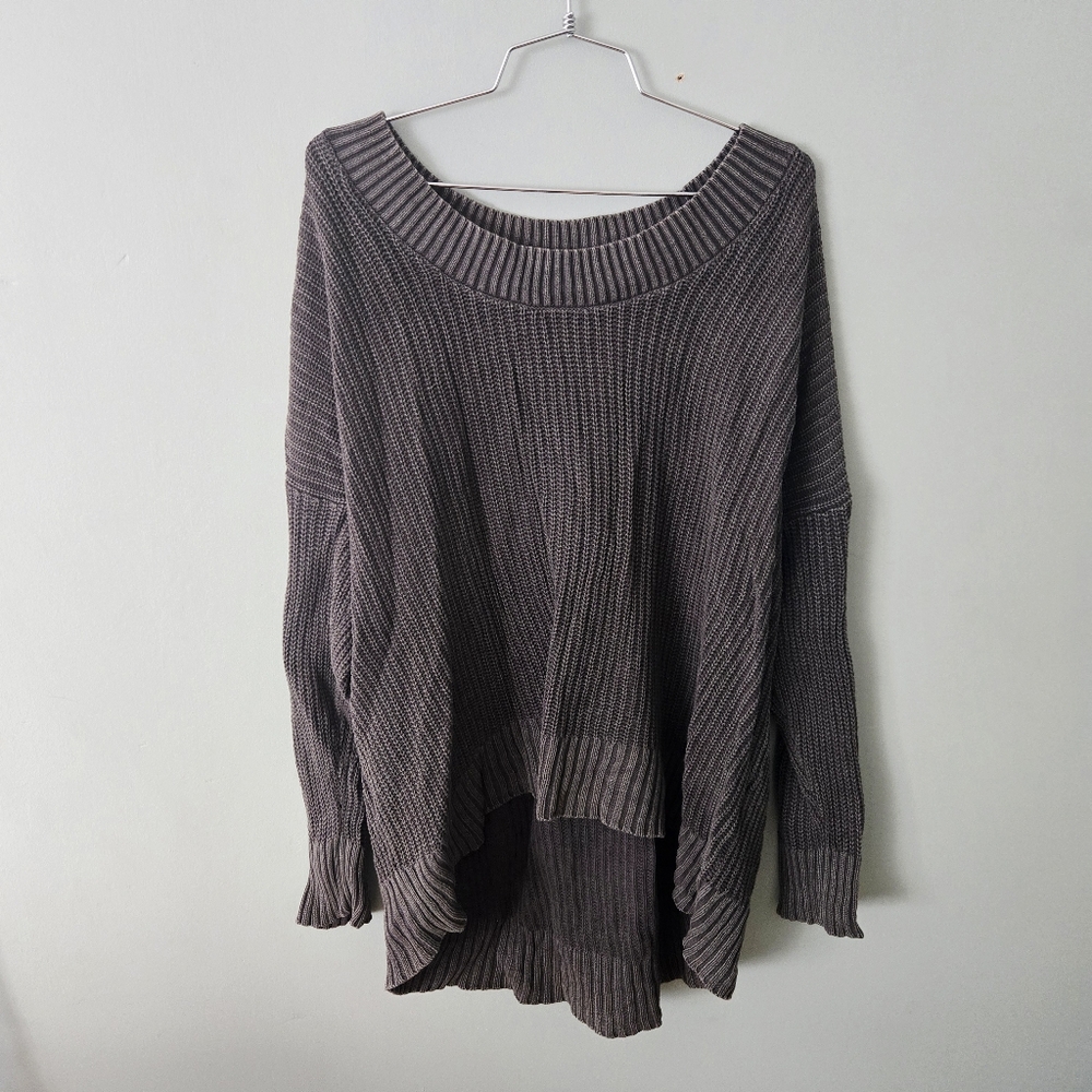 Vintage Aerie Aeropostale Grey Knit Oversized Gray Sweater, size Medium